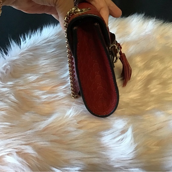 🔥🧡EUC GUCCI Horsebit Microguccissima Red Calfskin Crossbody Bag - Picture 11 of 11